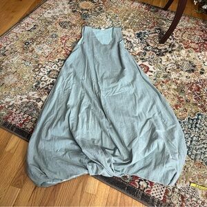 Sage hemp x cotton bubble hem maxi dress